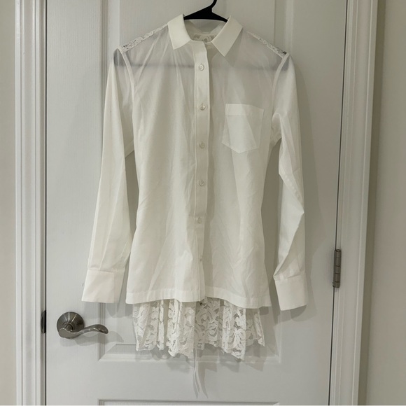 Sacai Tops - Sacai | 2017AW White Back Lace Blouse | Size: 2 | Model: 17-03370